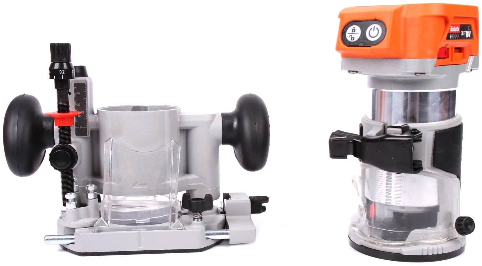 Akkukäyttöinen yläjyrsin 18 V, Robota