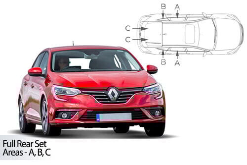 Häikäisysuojasarja Renault Megane, 5 ovinen (2016➟), Car Shades