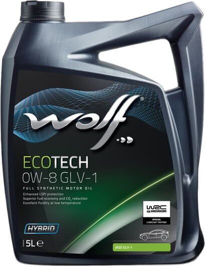 Moottoriöljy ECOTECH 0W-8 GLV-1, 5 l, Wolf