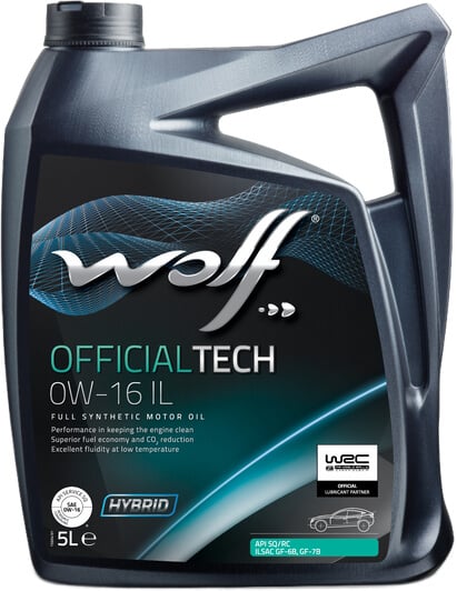 Moottoriöljy OFFICIALTECH 0W-16, 5 l, Wolf