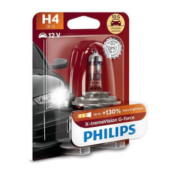 Ajovalopolttimo, H4, X-tremeVision G-force, Philips