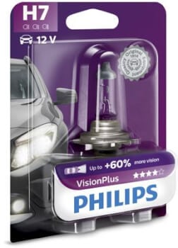 Ajovalopolttimo, H7, visionplus 60%, Philips