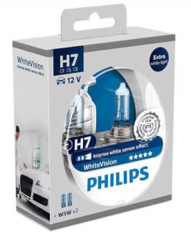 Ajovalopolttimo, H7, WhiteVision, Philips