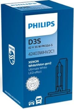 Ajovalopolttimo Xenon WhiteVision, D3S, Philips