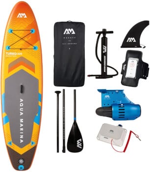 SUP-lautasetti AMGO 320 BLUEDRIVE S -moottorilla, Aqua Marina