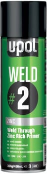 Hitsattava pohjamaali Weld #2 Zinc, spray 450 ml, U-Pol