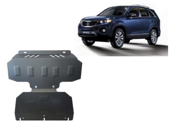 Pohjapanssari moottorille ja j&auml;&auml;hdyttimelle Kia Sorento (2006-2010), ter&auml;st&auml;