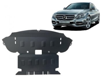 Pohjapanssari moottorille Mercedes C-sarja W205 4x4 (2014-2021), ter&auml;st&auml;