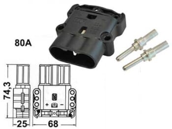 Euro-connector 16 mm&sup2; /80 A, uros