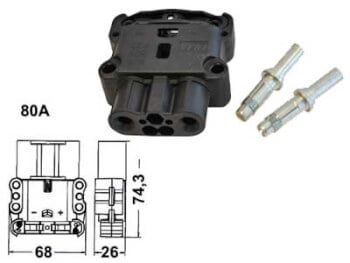 Euro-connector 16 mm&sup2; /80 A, naaras
