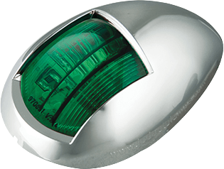 Navigointivalo vihreä, krominvärinen runko, LED Autolamps