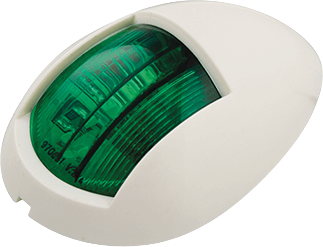 Navigointivalo vihreä, valkoinen runko, LED Autolamps