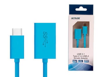 USB-C / USB-A adapteri 0,2 m, Autoline