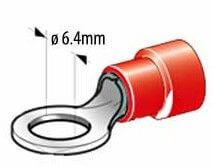 Rengasliitin 6,4 mm (100 kpl), pun, Autoline