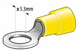 Rengasliitin 5,3 mm (50 kpl), kelt, Autoline