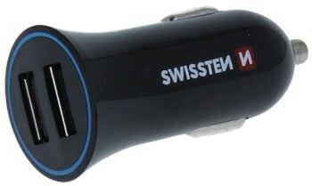 USB-autolaturi 2 x USB + lighting kaapeli, Swissten