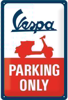 Metallikyltti Vespa parking only 20 x 30 cm, Nostalgic Art