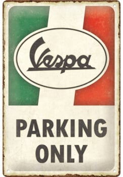 Metallikyltti Vespa parking only Italian 20 x 30 cm, Nostalgic Art