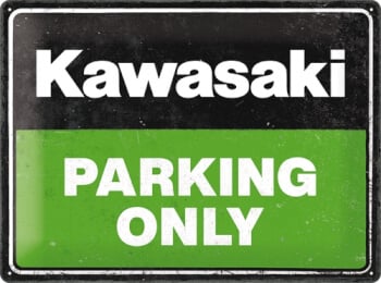 Peltikilpi Kawasaki Parking Only Green 30 x 40 cm, Nostalgic Art