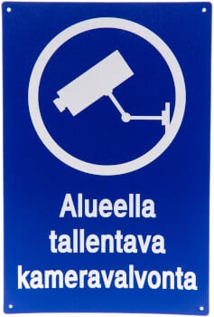 Alueella tallentava kameravalvonta kyltti 20 x 30 cm, Tarmo