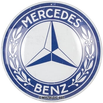 Peltikyltti Mercedes-Benz Logo 35 cm, Nostalgic Art