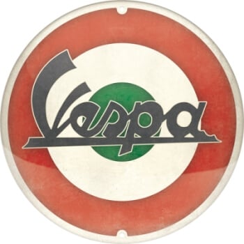 Metallikyltti Vespa Logo Italia 35 cm, Nostalgic Art