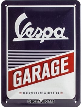 Metallikyltti Vespa Garage 15 x 20 cm, Nostalgic Art