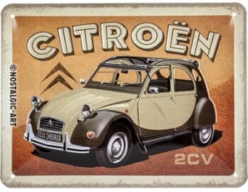 Metallikyltti Citroen 2CV 15 x 20 cm, Nostalgic Art