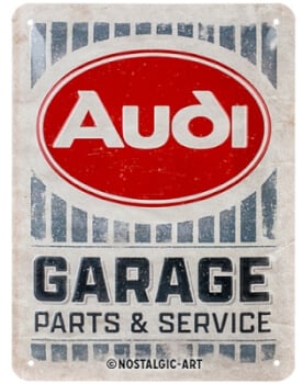 Peltikilpi Audi Garage 15 x 20 cm, Nostalgic Art
