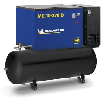 Ruuvikompressori 7,5 kW kuivaimella, 270 l, Michelin