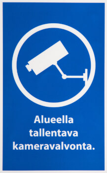 Alueella tallentava kameravalvonta ikkunatarrat 12 kpl, Tarmo