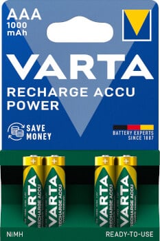 Ladattava paristo AAA 1000 mAh 4 kpl, Varta