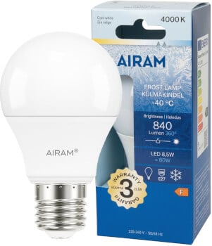 Led pakkaslamppu E27, 840 lm, 4000 K, Airam