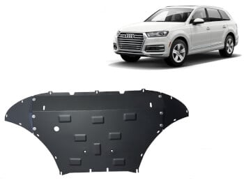 Pohjapanssari Audi Q7 (2015➟), moottori, j&auml;&auml;hdytin, etupuskuri, ter&auml;st&auml;