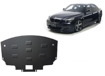 Pohjapanssari BMW 5-Sarja E60/E61 (2003-2010), j&auml;&auml;hdytin, etupuskuri, ter&auml;st&auml;