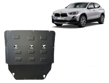 Pohjapanssari BMW X2 F39 (2017-2022), moottori, vaihdelaatikko, j&auml;&auml;hdytin, ter&auml;st&auml;
