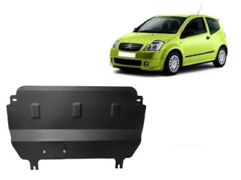 Pohjapanssari Citro&euml;n C2 (2003-2009), moottori, vaihdelaatikko, j&auml;&auml;hdytin, ter&auml;st&auml;