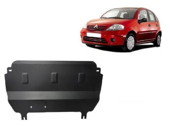 Pohjapanssari Citro&euml;n C3 (2003-2018), moottori, vaihdelaatikko, j&auml;&auml;hdytin, ter&auml;st&auml;
