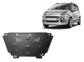 Pohjapanssari Citro&euml;n C3 (2009-2017), moottori, vaihdelaatikko, ter&auml;st&auml;