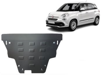 Pohjapanssari Fiat 500 (2012-2022), moottori, vaihdelaatikko, jäähdytin, etupuskuri, terästä