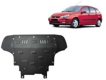 Pohjapanssari Ford Focus (1998-2004), moottori, vaihdelaatikko, jäähdytin, etupuskuri, terästä