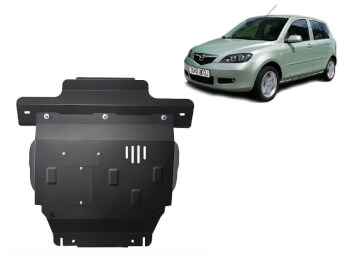 Pohjapanssari Mazda 2 (2003-2007), moottori, vaihdelaatikko, ter&auml;st&auml;