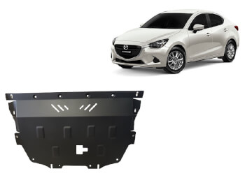 Pohjapanssari Mazda 2 (2014➟), moottori, vaihdelaatikko, j&auml;&auml;hdytin, ter&auml;st&auml;