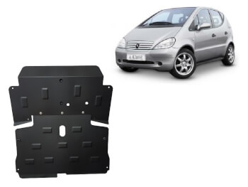 Pohjapanssari Mercedes-Benz A-Sarja (1997-2004), moottori, vaihdelaatikko, j&auml;&auml;hdytin, etupuskuri, ter&auml;st&auml;