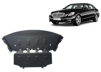 Pohjapanssari Mercedes-Benz E-Sarja (2009-2016), moottori, j&auml;&auml;hdytin, etupuskuri, ter&auml;st&auml;