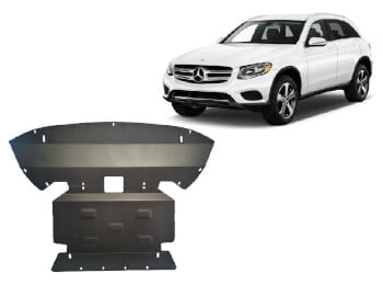 Pohjapanssari Mercedes-Benz GLC (2015-2022), moottori, j&auml;&auml;hdytin, etupuskuri, ter&auml;st&auml;