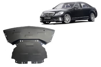 Pohjapanssari Mercedes-Benz S-Sarja (2005-2013), moottori, vaihdelaatikko, j&auml;&auml;hdytin, etupuskuri, ter&auml;st&auml;