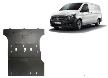 Pohjapanssari Mercedes-Benz Viano (2014➟), moottori, vaihdelaatikko, jäähdytin, etupuskuri, terästä