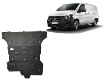 Pohjapanssari Mercedes-Benz Vito 4x4 (2014-2020), moottori, vaihdelaatikko, jäähdytin, EGR, Start-Stop-järjestelmä, terästä