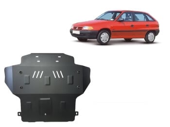 Pohjapanssari Opel Astra (1991-1996), moottori, vaihdelaatikko, ter&auml;st&auml;